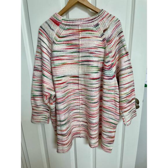 NWT Lou & Grey for Loft Spacedye Seamed Poncho Sweater Striped Large/XL - Picture 3 of 7